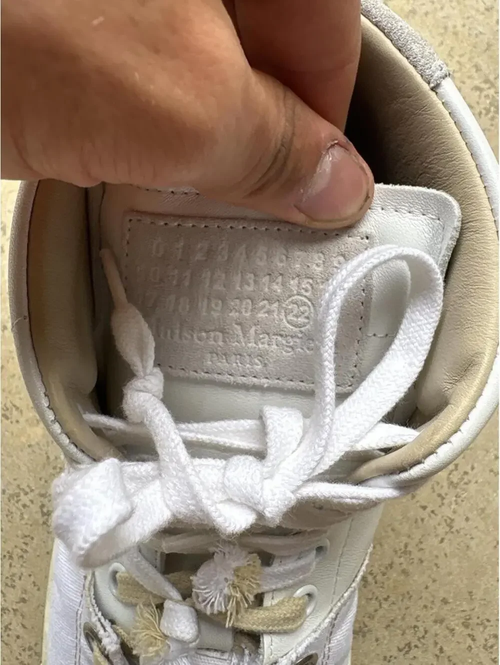 Maison Margiela Men's White and Cream Trainer